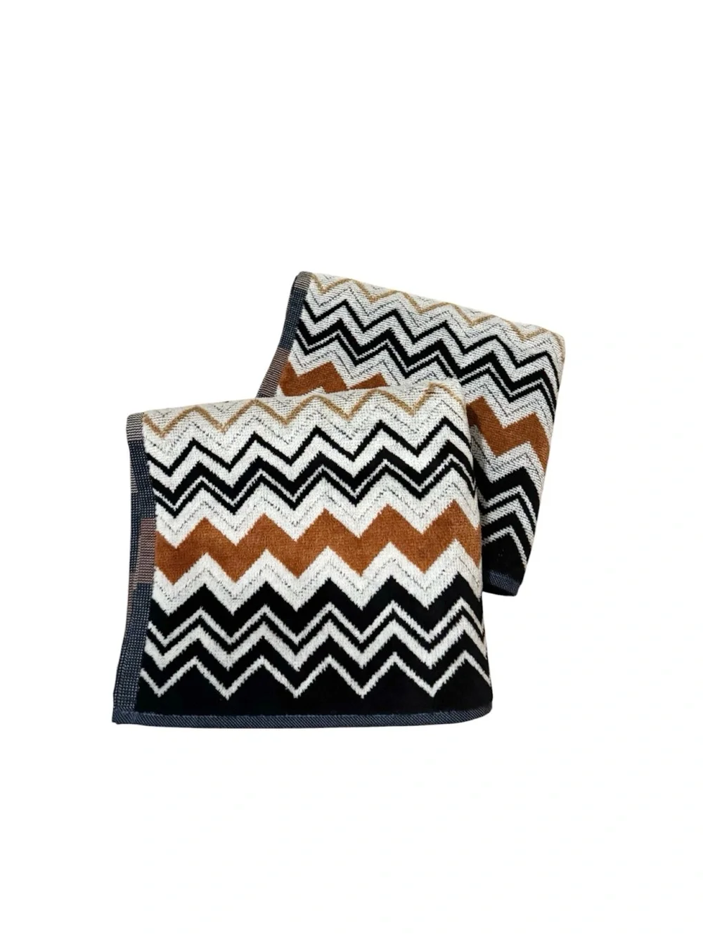 Missoni Home Bernard 160 Black Multicolor Zig Zag Hand Towel Set of 2